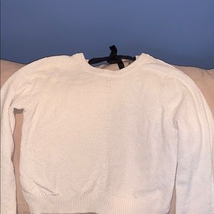 white cropped sweater